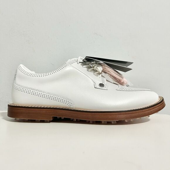 G/Fore Gallivanter Men’s Size 9.5 Perforated Brogue Snow Pink Brown Golf Shoes - Picture 2 of 8